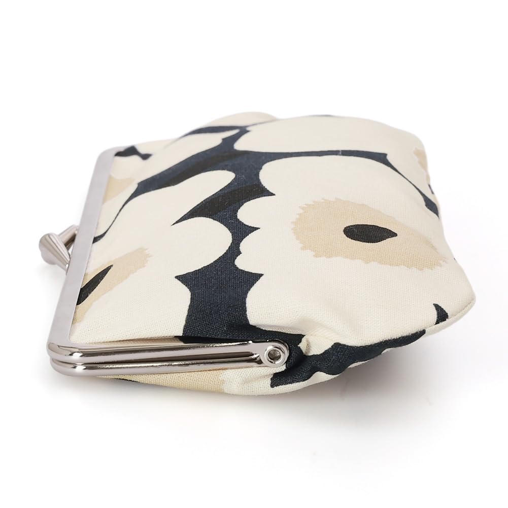 Marimekko Mini Unikko Silmälasikukkaro Pouch, Cosmetic Pouch, Small Item Holder, Clasp Closure, Cotton, 74529 518, Midnight Blue [Used]