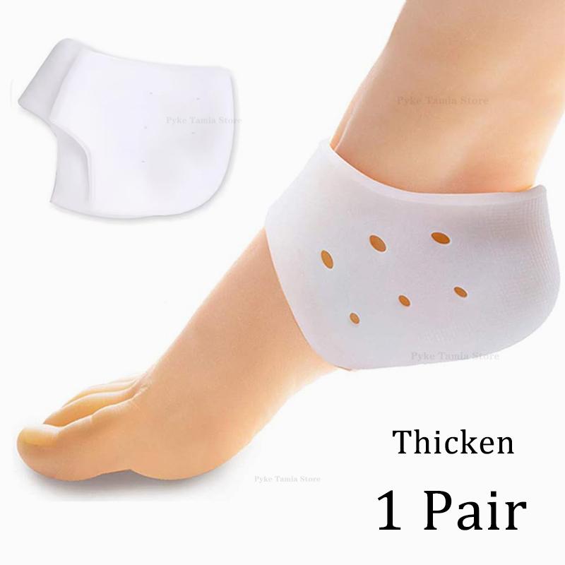 Silicone Heel Protector Men Women Relief Plantar Fasciitis Inserts Heel Pads Moisturizing Relief for Blister Cracked Foot Care