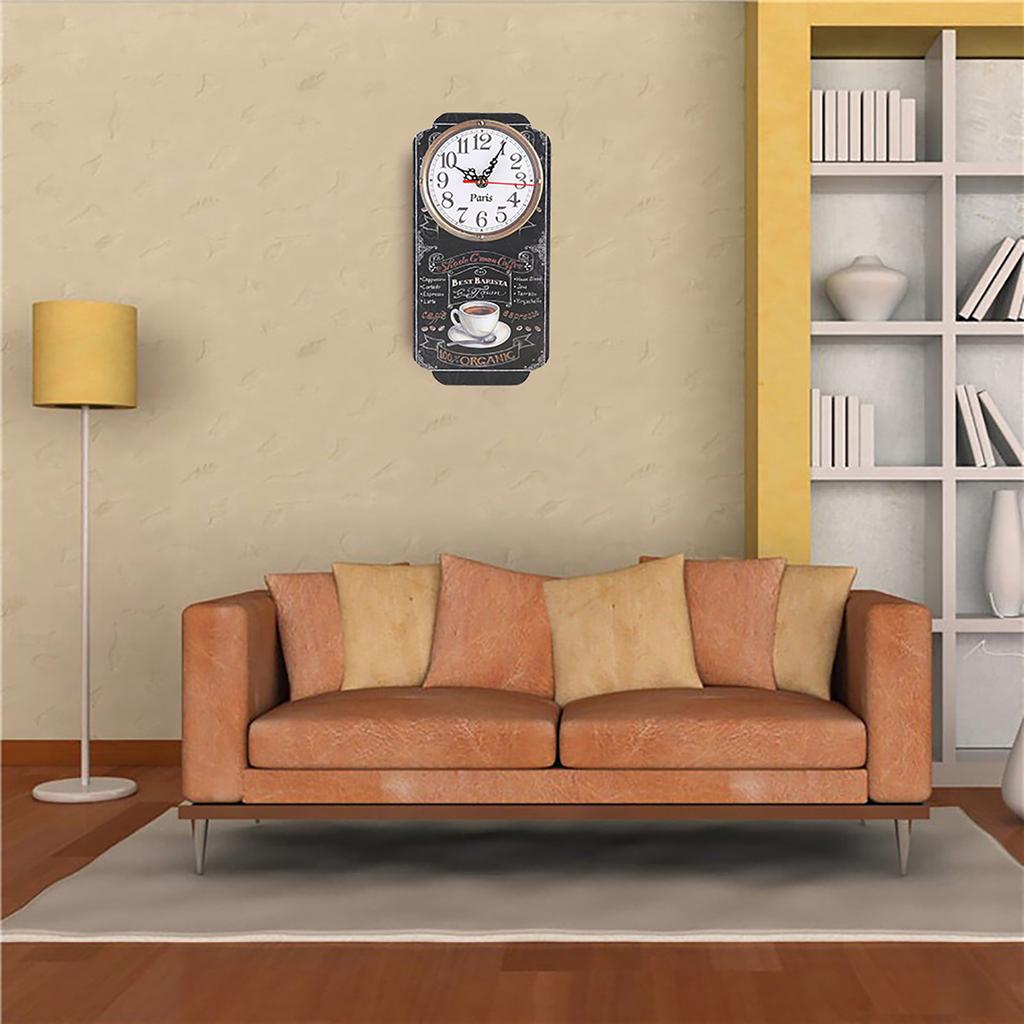 Elegant Style Rectangular Wall Clock Stylish Hanging Clock for Living Room Bar Ornament