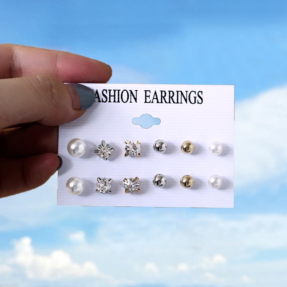 iF ME Fashion Pearl Earring Set Women Luxury Butterfly Love Heart Gold Stud Earrings Resin Hoop Earrings Jewelry Accessories