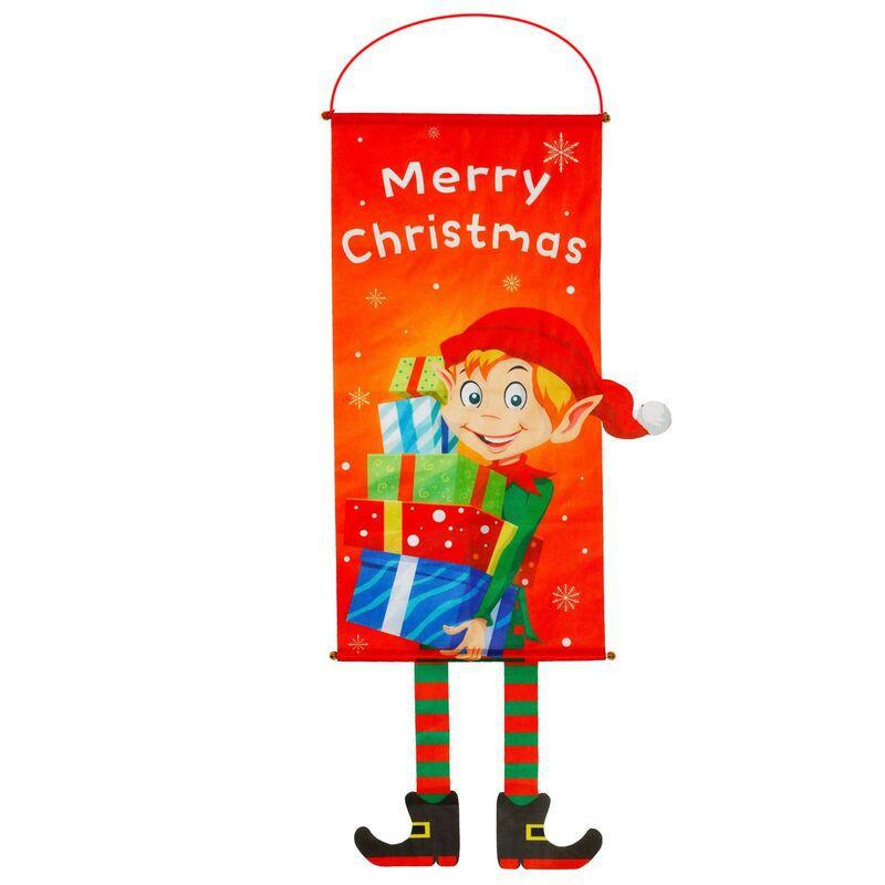

Porch Door Christmas Banner Flag Hanging Decoration Outdoor Indoor Home Decor Elf