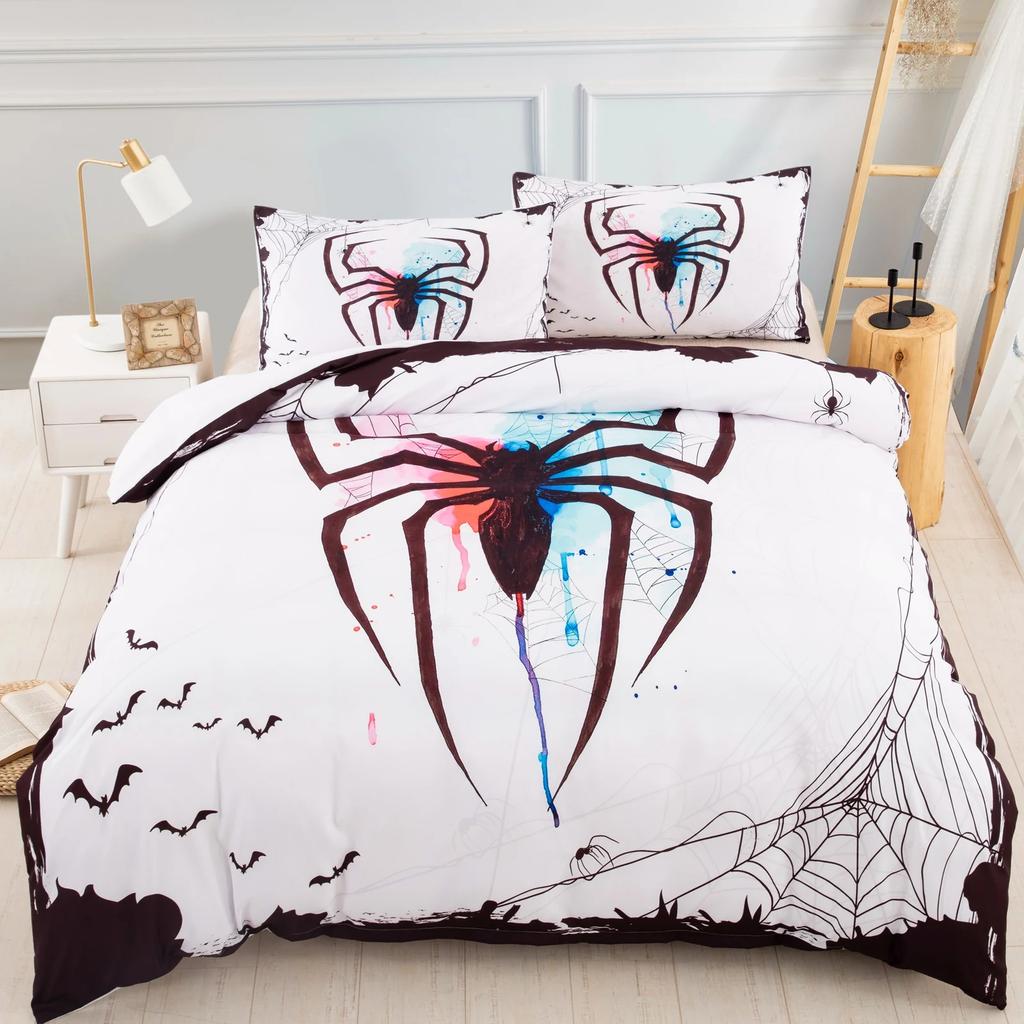 Cobweb Bedding Set For White Black Duvet Cover Sets Spider Venom Western Thick Quilt Cover Bedroom Set Bedclothes Microfiber
