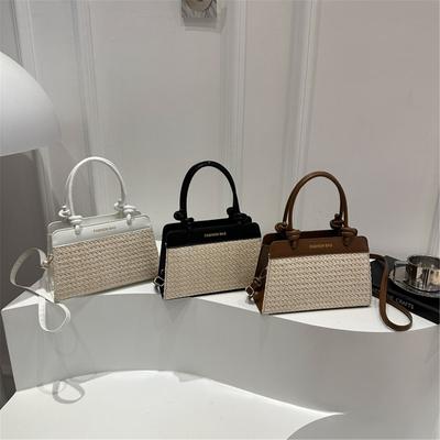 Weaving Ladies Trend Personality Korean Version Of The Casual Texture Splicing Single Shoulder Crossbody Small Square Bag