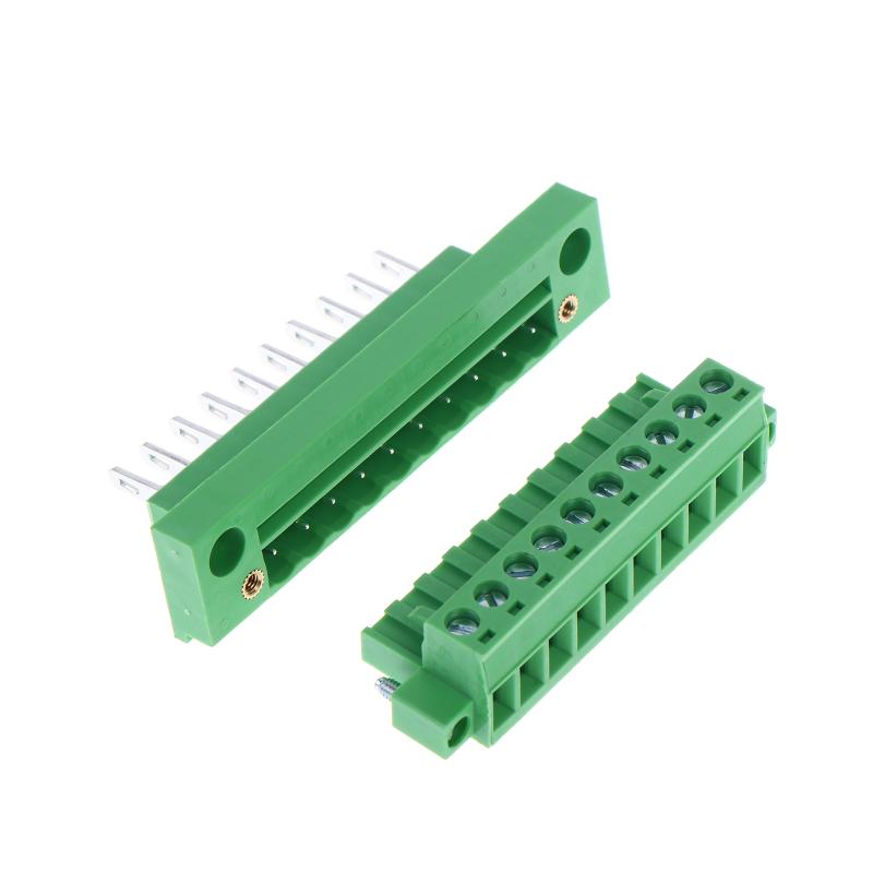 1Set 2Edgwb + 2Edgkm 5.08 Bulkhead Screw Terminal Block Wire Connectors 5.08Mm Pitch Male/Female Pluggable Terminal Plug Jacks