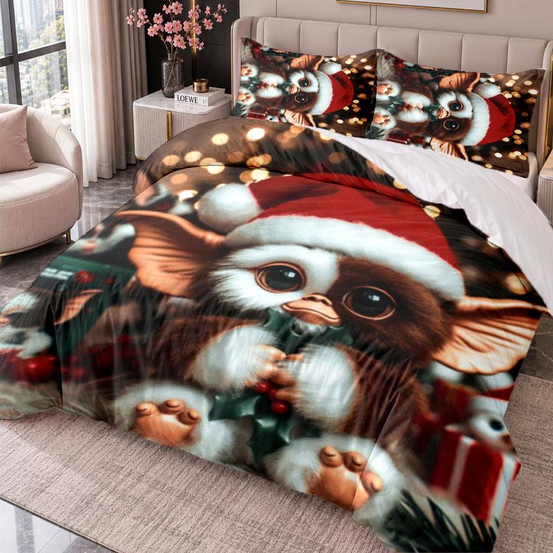 Gremlins Gizmo 3Pcs Bedding Set Duvet Cover With Two Pillowcases For Bedroom Home Decoration