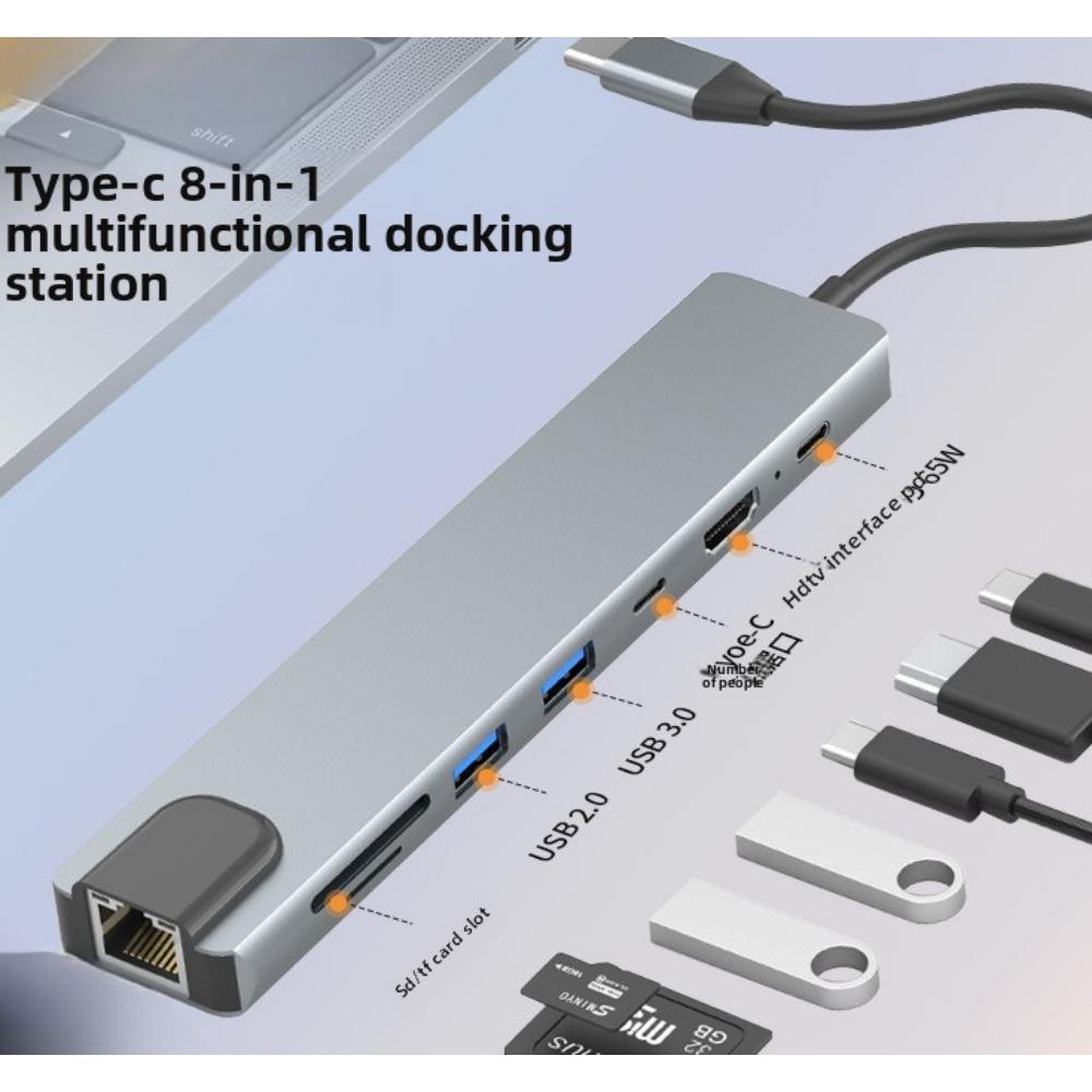 4 In 1 Type C Docking Station USB Hub Expander for Laptop Multi Function Adapter with HDMI USB Ports