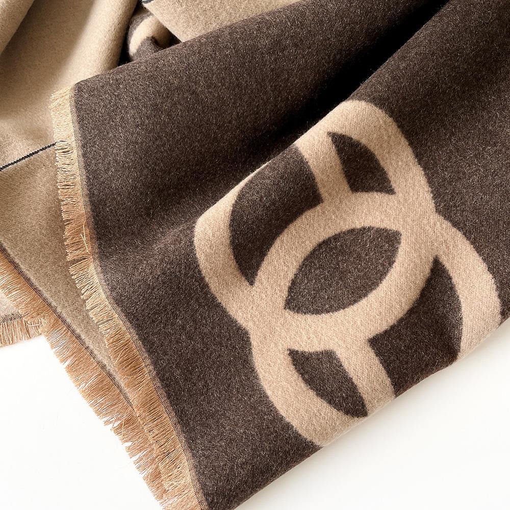 Big-name scarf women's autumn and winter wool shawl light luxury high-end men's scarf shawl thickened warm scarf
