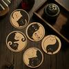 6 Pcs Wood Coasters Funny Cute Cat/Dog Drink Cup Coasters for Coffee Table Bar Kitchen Decor Housewarming Gifts for New Home Couples