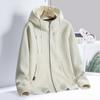 Solid Cashmere Fleece Hoodies Men Sweatshirt Autumn Winter Jacket Breathable Leisure Walk Warm Hooded Zipper Top Lady Coat