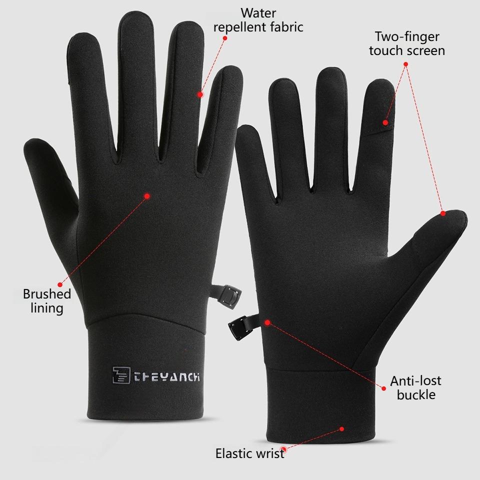 Cycling Gloves Outdoor Sports Running Winter This Fleece Touch Screen Cold-Proof Water-Repellent Anti-Slip Finger Pre-Bending