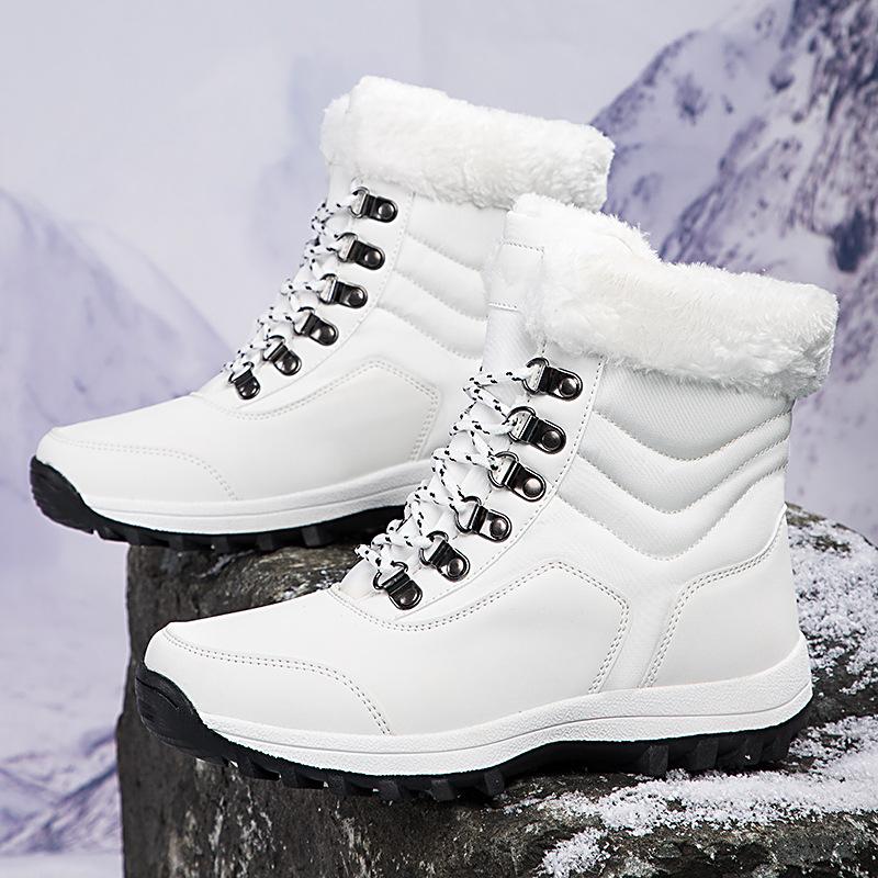 Fashion New Thick-Soled Snow Boots For Men Women Couples Outdoor Casual Shoes Plus Velvet Thickened Snow Boots For Elderly Cotton Boots
