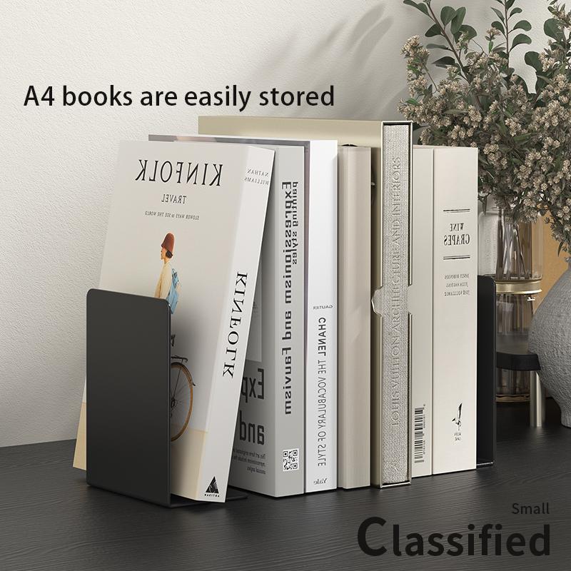 Bookends 6 Pair, White Metal Book Ends, Bookends for Shelves, Book Stopper for Heavy Books, Book Dividers for Home Office