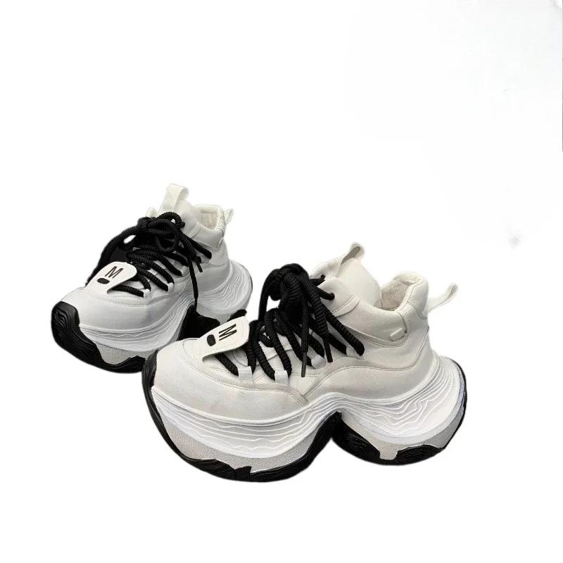 Fashion Women's Vulcanize 2025 High Quality Ladies  Outdoor Shoes for Women Platform Sneakers Round Toe Lace Up Casual