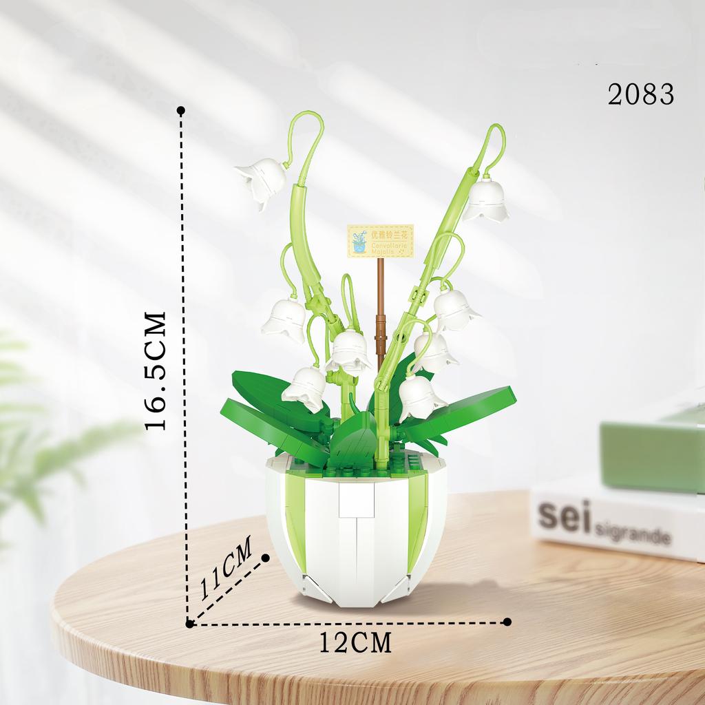 Non-Toxic Rose Flower Building Block Brick Eternal Bouquet Prickly Pear Model Plant Decoration Educational Toy For Kids Birthday Gift