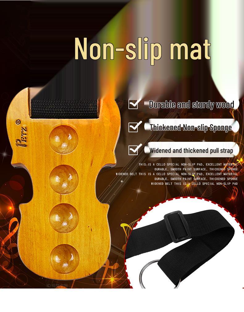 PETZ Masif Ahşap Kaymaz Çello Matı Kaymaz Kayışlı - Müzik Aleti Aksesuarı