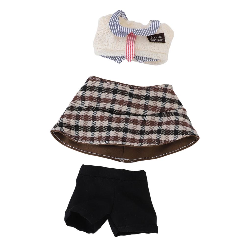 Clothing Kit for 17cm Dolls Bucket Hat Top and Pants Gentleman Outfits Dressing Decoration Collectibles