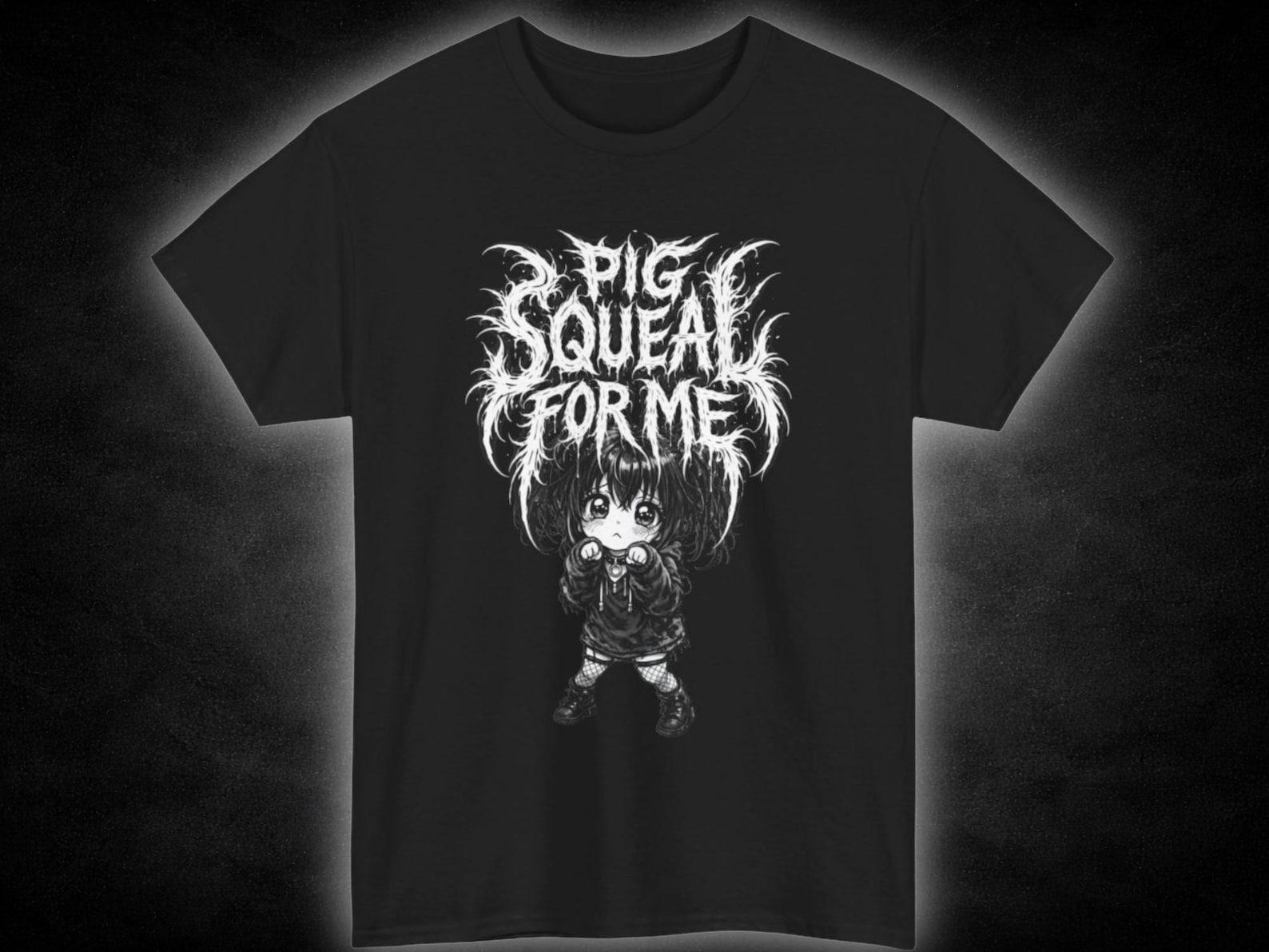 Goth Chibi Character T-Shirt, Dark Metal Typography, Band Style Tee 3XL
