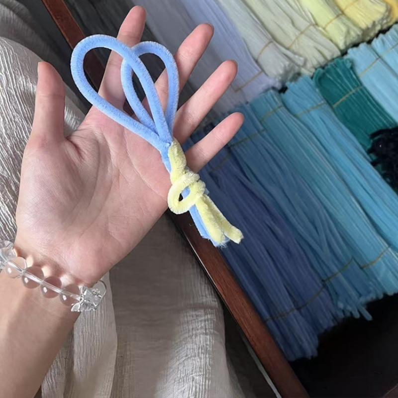 500pcs Chenille Stem Pipe Kids DIY Creative Chenille Sticks Cleaners Kindergarten Educational Handmade Material Plush Strips