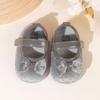 2025 Girls' Velvet Bow Princess Walker Shoes - Soft Sole, Korean Style 