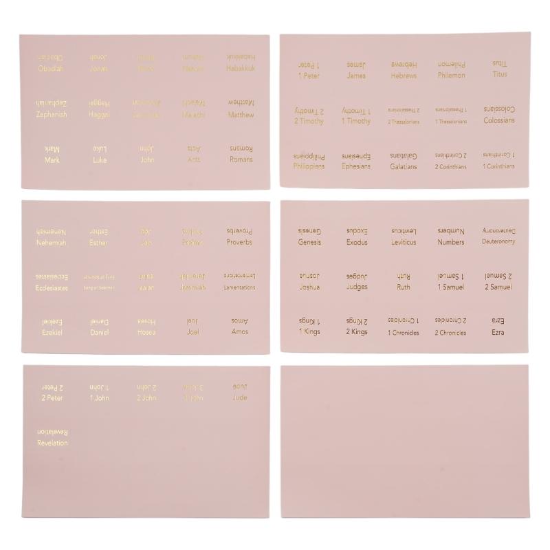 

6 Sheets Bible Index Tabs Decorative Bible Tabs Laminated Bible Labels Easy to Read Bible Journaling Supplies for Girl 1