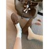 Sheepskin Genuine Leather Retro Women's One-pedal Heel Buckle Women's Flat-bottomed Lazy Single Shoes