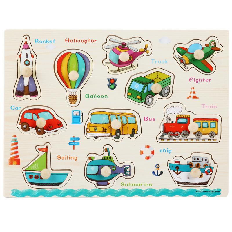 Children'S Montessori Early Education Panel Hand Grab Board 1-2 Years Old 3 Babies Wooden Puzzles Enlightenment Cognitive Pairing Educational Toys