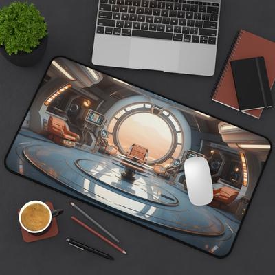 Spaceship Pattern Desk Mat Elegant Office Desktop Decoration NonSlip Waterproof Gaming Mouse Pad Perfect Gift for Friends