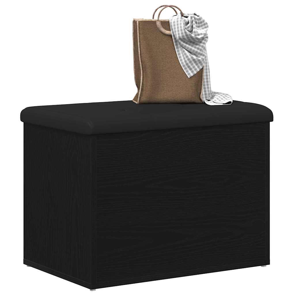 Storage Bench in Black Oak Look 62 x 42 x 45 cm