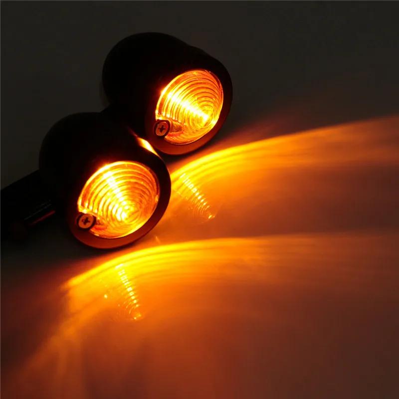 Motorcycle Turn Signal Light Universal 12V 10mm For Chopper Cafe Racer Moto Indicator Lamp Retro Scooters Metal Turn Signal Lamp