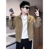 Men's Spring 2025 Stand Collar Casual Solid Color Jacket