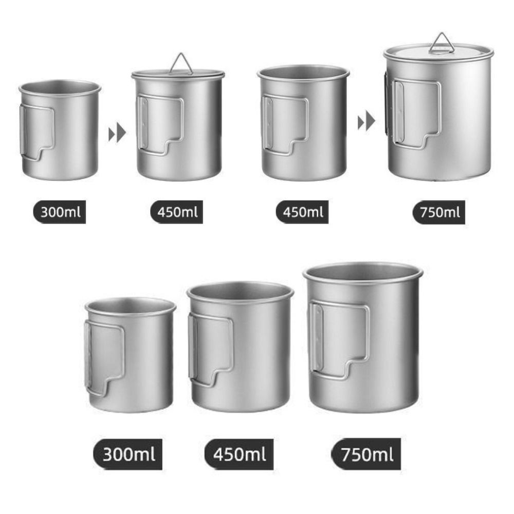300ML/450ML/750ML Outdoor Water Cup With Foldable Handle Camping Picnic Mug Beer Cup  Travel