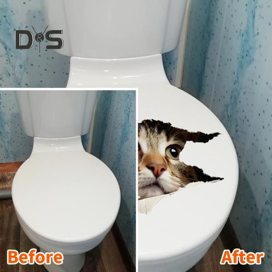 Toilet Sticker Tear-Resistant Waterproof PVC Decorative Water Tank Sticker Fading-resistant Bathroom Decal