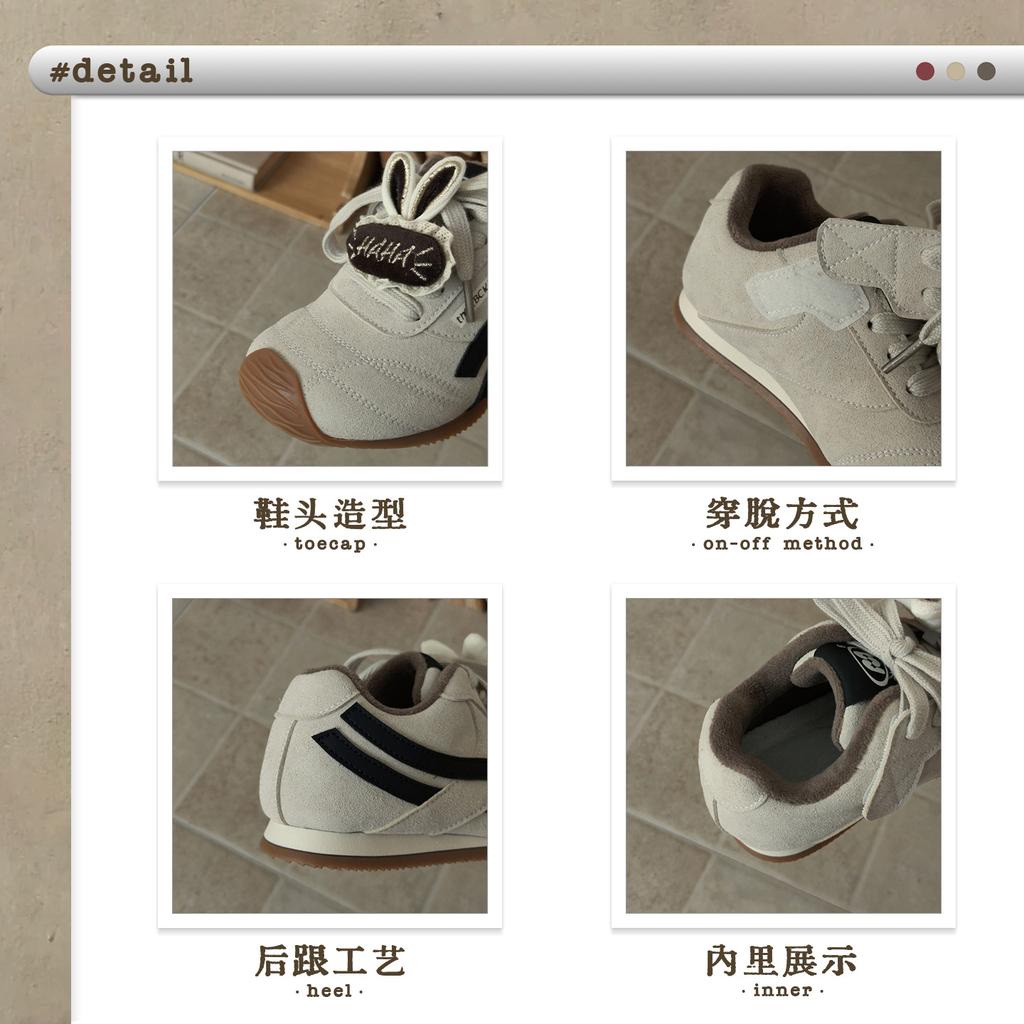 XSHX retro moral training | Rabbit girl autumn and winter cute Velcro function thin-soled sneakers warm and non-slip