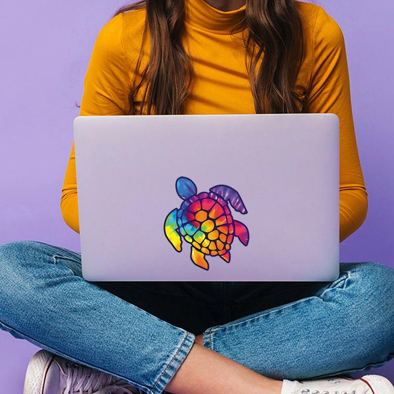 JT161#12x13cm Sea Turtle Rainbow Vinyl Sticker For Windows, Trucks, Cars, Laptops Decal