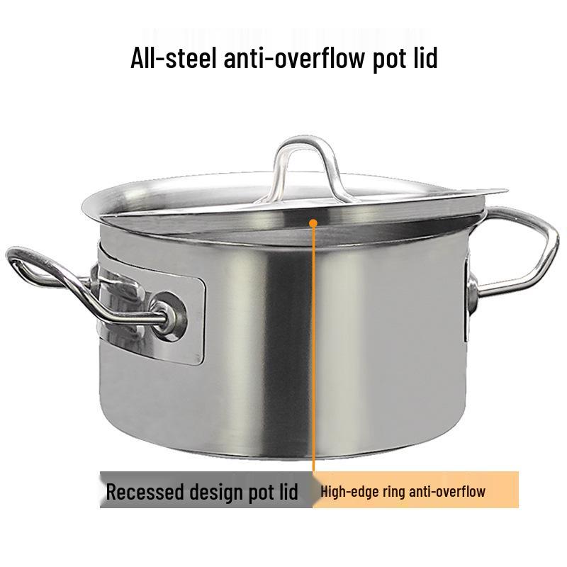 Thickened Large Capacity Stainless Steel Stock Pot with Lid and Double Ears