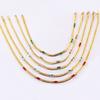Mix Fashion Summer Colorful Rainbow Women Girl Jewelry 5A Cubic Zirconia Delicate Gold Filled Charm Tennis Chain Necklaces