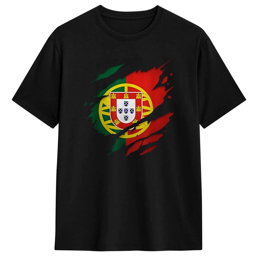 Portugal National Flag Vintage Tshirt Popular T Shirts Shortsleeve Vintage Tshirt Beach Cotton 4xl 5xl 6xl Top Tees