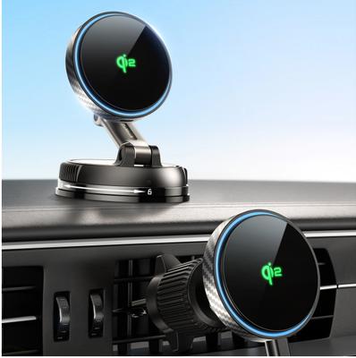 Supporto Auto Caricabatterie Wireless Regolazione 360° 15W Magnetico Supporto Caricabatterie per Auto per Telefono Bocchetta Aria Cruscotto per iPhone 16 15 14 13 12