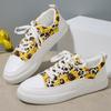Women Sneakers Sunflower Pattern Lace Up Flat Sneakers Women Casual Breathable Canvas Shoes for Women Zapatos De Mujer