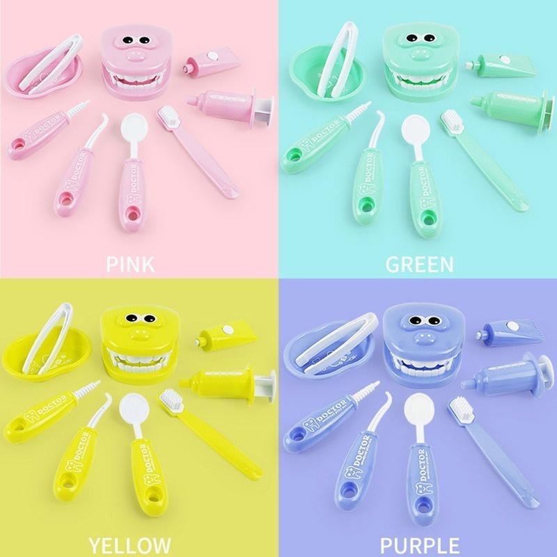 9-Piece Suit Kids Simulation Dentist Toys Sets Nice Gift for Children Interactive Dentist Role Play Pretend Toys Set