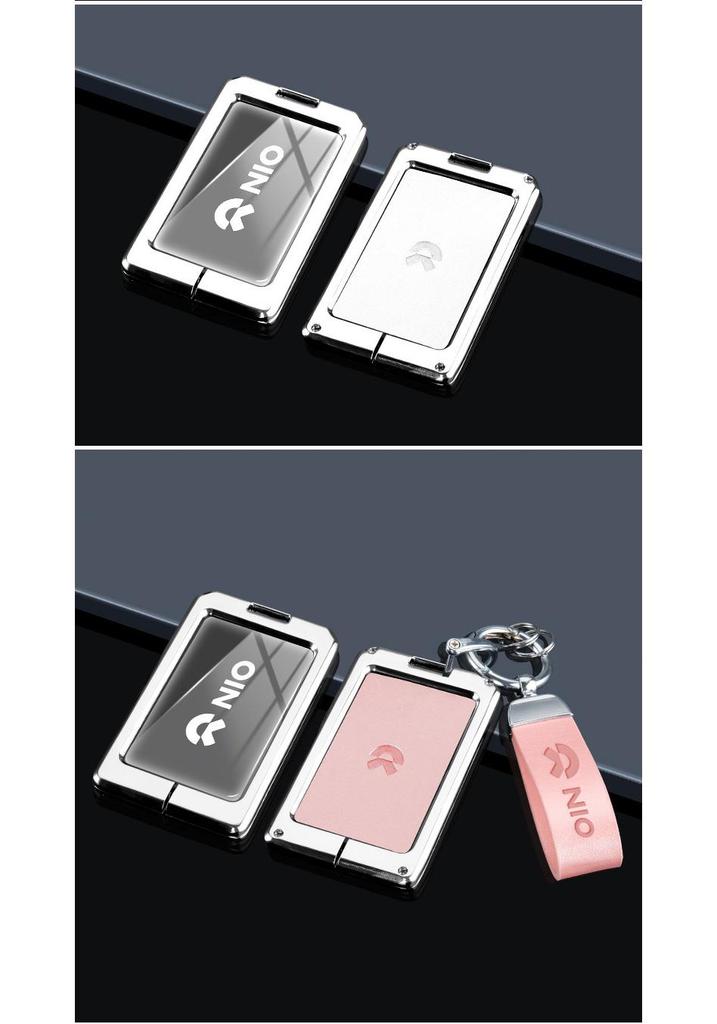 NIO Car Key Case for ES6/ES8/EC6 - Protective Shell with NFC Card Holder and Premium Buckle for Men and Women