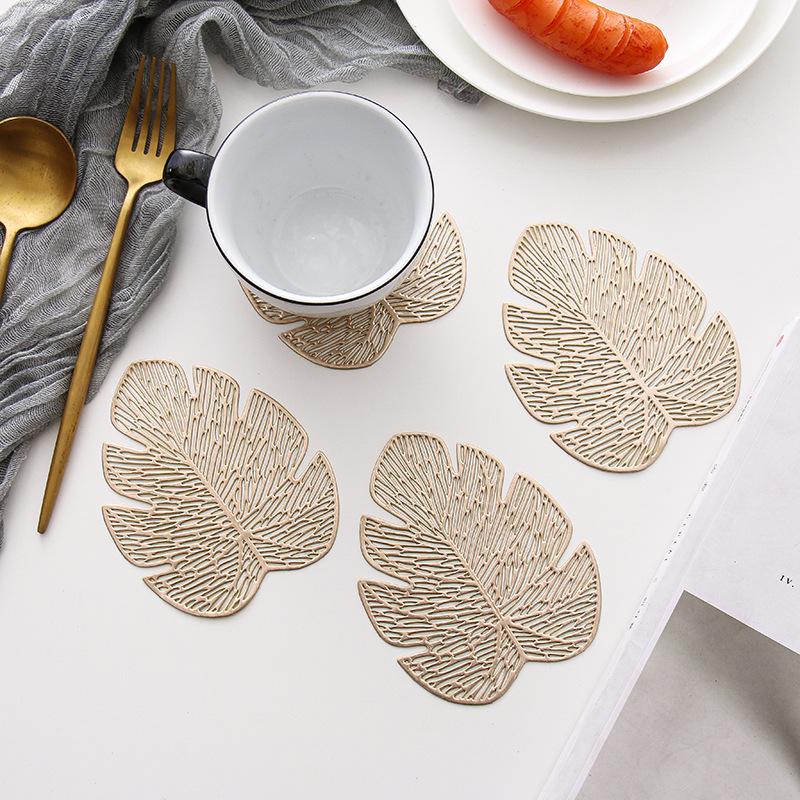 Creative Nordic Ins-Style Decorative PVC Coaster: Turtle Leaf Design, Anti-Scalding Table Mat