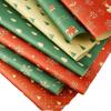 Festive Floral Kraft Wrapping Paper for Christmas & Birthday Gifts