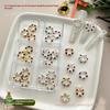6 Grids Christmas Wreath Nail Art Rhinestone With Pearls Mixed Size Nail Parts Accessories DIY Decoration