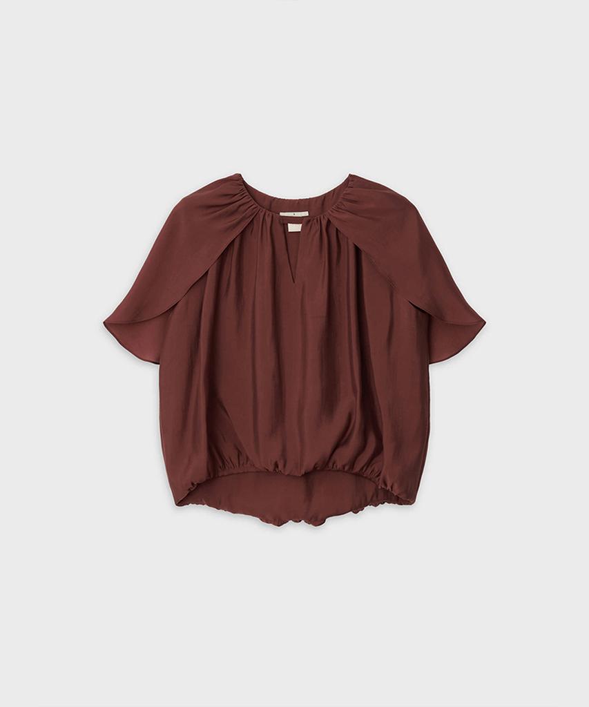 THELOOM Drift Wing Blouse_Red Brown