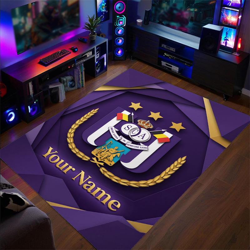 Crystal Velvet Rug Anderlecht FC Print Custom Name Text Floor Mat Home Decor
