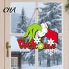 Decorative Hanging Plaque for Porch Christmas Wooden Pendant, Reindeer/Santa Claus/Gnome Pattern Sign, Welcome Sign with Natural Pine Door Hanger Hemp