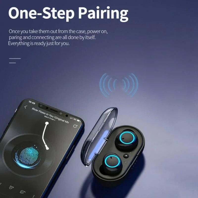 Y50 TWS Bluetooth Headphones Earbuds 5.0 Wireless Bluetooth Headset Hifi Stereo Headset Wireless In-Ear Touch Control Earphones