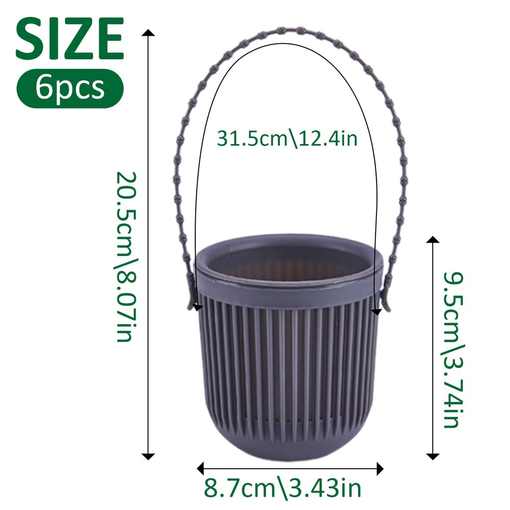 6pcs Flower Pots Hanging Planter for Succulent Plant Wall Mounted Mini Planter with Removable Handle Office Decorations