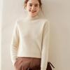 Women's Double-Strand Cashmere Half-High Collar Sweater – Autumn & Winter Loose Long Sleeve Knit Pullover